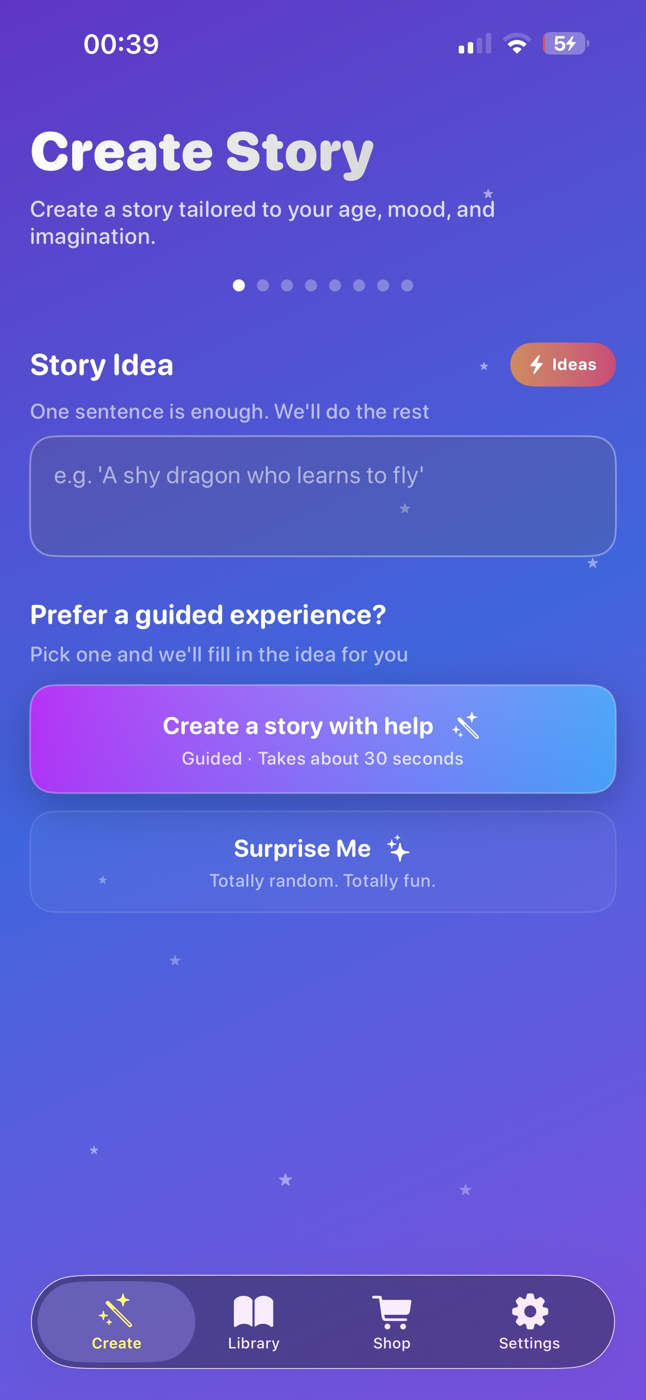 Moontales subscriptions screen